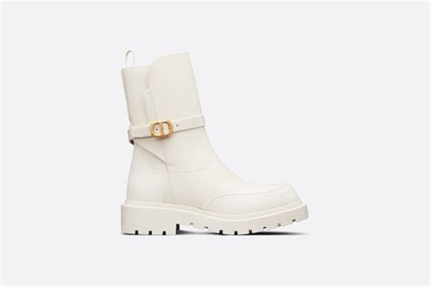 Dior Empreinte Ankle Boot White Calfskin and Rubber 